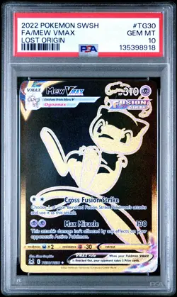 2022 POKEMON SWORD & SHIELD LOST ORIGIN #TG30 FULL ART/MEW VMAX PSA 10 - Image 1