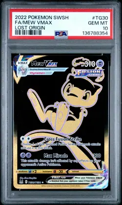 2022 POKEMON SWORD & SHIELD LOST ORIGIN #TG30 FULL ART/MEW VMAX PSA 10 - Image 1