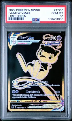 2022 POKEMON SWORD & SHIELD LOST ORIGIN #TG30 FULL ART/MEW VMAX PSA 10 - Image 1