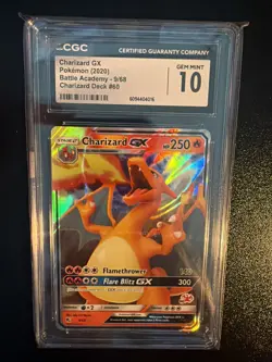 CGC 10 Charizard GX 9/68 Hidden Fates Pokemon Card - Image 1