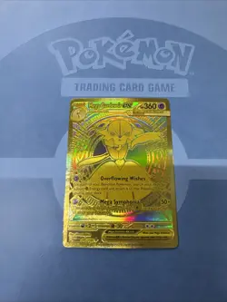 Pokemon TCG Mega Gardevoir EX Holo Gold Rare Card 187/132 ME01 Mega Evolution - Image 1
