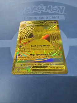 Pokemon TCG Mega Gardevoir EX Holo Gold Rare Card 187/132 ME01 Mega Evolution - Image 2