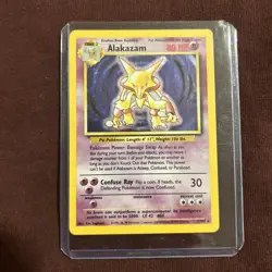 Pokemon TCG Alakazam Holo Rare Card 1/102 Base Set 1999 - Image 1