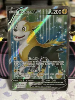 Pokemon TCG: Boltund V (Full Art) 181/192 Swsh02: Rebel Clash Holo NM - Image 1
