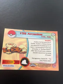 2000 Topps Chrome Pokemon TV Animation Edition Arcanine #59 - Image 2