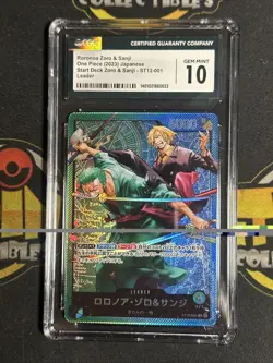 CGC 10 GEM MINT Japanese ONE PIECE 2023 Roronoa Zoro & Sanji ST12-001 Start Deck - Image 1