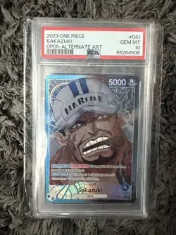 PSA 10 ENGLISH OP05-041 Sakazuki Leader ALT ART AWAKENING OF NEW ERA One Piece - Image 1