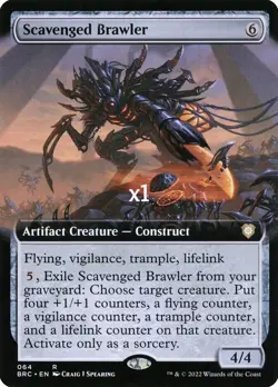 MTG Borderless Commander: The Brothers' War BRC Scavenged Brawler MINT - Image 1