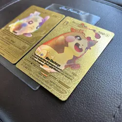 Pokemon Set Morpeko V Basic & Morpeko Vmax Gold Foil Fan Art Cards See Photos - Image 2
