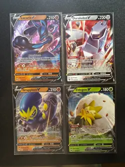 Pokemon Ultra Rare V- 4 Card Lot - Champion's Path! Lucario V 27 & More! - Image 1
