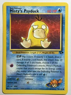 Misty's Psyduck Gym Challenge 090/132 MP-LP Pokemon Card - Image 1