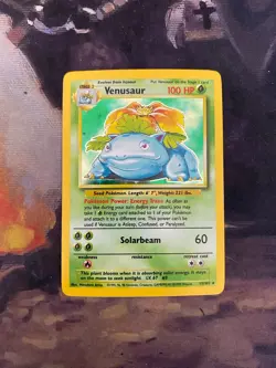Venusaur 15/102 Lightly Played Holo Rare Base Set 1999 Pokemon Card WOTC - Image 1