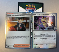 Team Rockets Meowth & Giovanni Destined Rivals Ex Box PROMO Cards NM w/ TCG Code - Image 1