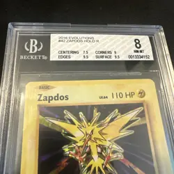 Pokemon TCG 2016 XY Evolutions 42/108 Zapdos Holo | BGS 8 - Image 2