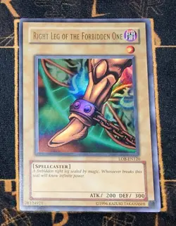 YUGIOH Right Leg of the Forbidden One (LOB-EN120) Ultra Rare Excellent - Image 1
