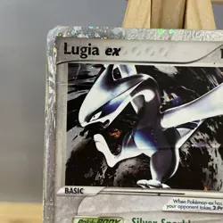 2005 Pokemon EX Unseen Forces Lugia EX Holo Foil Rare 105/115 HEAVY DAMAGE - Image 2