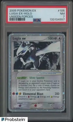 2005 Pokemon EX Unseen Forces #105 Lugia EX Holo PSA 7 NM - Image 1