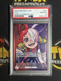 2024 One Piece OP06-001 Uta PSA 10 Alternate Alt Art Leader Wings of the Captain - Image 1