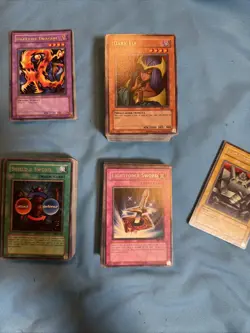 196 Cards Vintage Yugioh Rare (Silver Lettering) NA Lot - Image 1