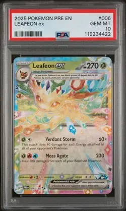 2025 POKEMON PRE EN-PRISMATIC EVOLUTIONS #006 LEAFEON ex - PSA 10 GEM MT - Image 1