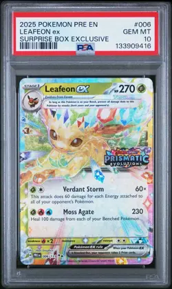 2025 Pokemon SV Prismatic Evolutions - PRE EN Leafeon ex Promos #006/131 PSA 10 - Image 1