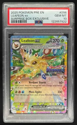 2025 Pokemon SV Prismatic Evolutions - PRE EN Leafeon ex Promos #006/131 PSA 10 - Image 1