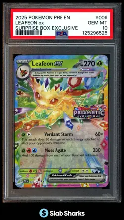 2025 POKEMON SV PRISMATIC EVOLUTIONS - PRE EN #006/131 LEAFEON EX EXLC. PSA 10 - Image 1