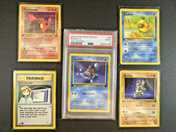 Pokemon Rocket #68 Squirtle PSA 9 1st Edition Charmander Psyduck Machop 5 cards - Image 1
