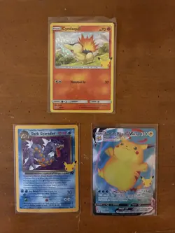 Lot Of 3 Pokemon Celebration Cards NM/M (Pikachu, Gyarados & Cyndaquil) - Image 1