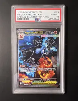 PSA 10 MEGA CHARIZARD X EX 125/094 Phantasmal Flames Pokemon Card - Image 1