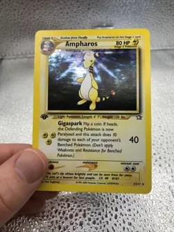 Ampharos 1st Edition 1/111 Holo Neo Genesis Pokemon Card 2000 NEAR MINT!! - Image 1