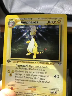 Ampharos 1st Edition 1/111 Holo Neo Genesis Pokemon Card 2000 NEAR MINT!! - Image 2