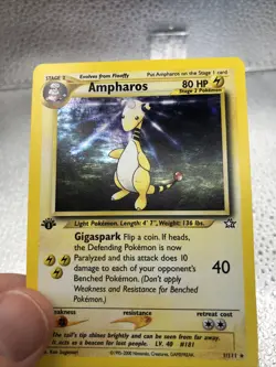 Ampharos 1st Edition 1/111 Holo Neo Genesis Pokemon Card 2000 NEAR MINT!! - Image 3