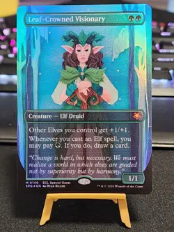 Leaf-Crowned Visionary (Borderless Foil) - Special Guest - Lorwyn Eclipsed NM - Image 1