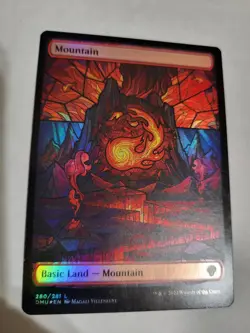 MTG DOMINARIA UNITED STAINED GLASS MOUNTAIN 280 FOIL ART EX-MINT FREE SHIP!!! - Image 1