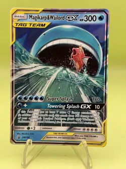 Pokemon 2019 Magikarp & Wailord GX SM166 Tag Team SM Black Star Promo - Image 1