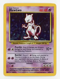 Mewtwo Holo - Pokemon 1999 Base Set #10 MINT - Image 1