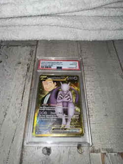 Pokemon TCG Scarlet & Violet Destined Rival Mewtwo EX Secret Rare PSA 10 240/182 - Image 1