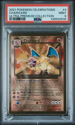 2021 Pokemon Celebrations Premium Collection #4 Charizard Metal PSA 9 Mint - Image 1