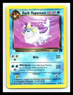 💥 Dark Vaporeon Pokemon TCG 2000 (Team Rocket Set) Non Holo Vintage # 45/82 - Image 1
