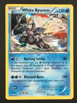 Pokemon TCG White Kyurem 21/124 XY Fates Collide Holo Rare LP - Image 1