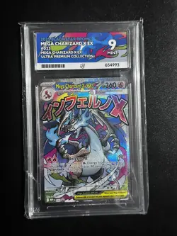 Pokemon TCG Mega Charizard X EX MEP 023 Black Star PROMO ACE 9 MINT Graded - Image 1