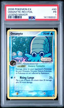 POP 1 !! 2006 POKEMON EX LEGEND MAKER #60 OMANYTE-REVERSE FOIL PSA 1 - Image 1