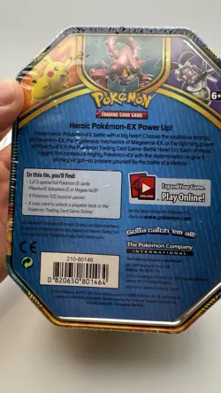 Pokemon 2016 Volcanion EX Battle Heart Collectors Tin - Factory Sealed - Image 5