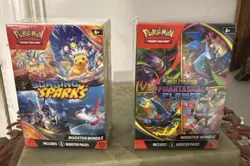 Pokemon TCG Surging Sparks & Phantasmal Flames Booster Bundle Factory Sealed New - Image 1