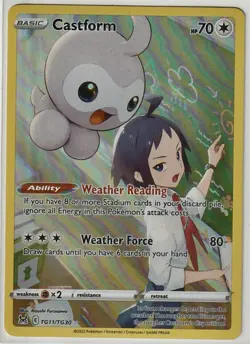 2022 Pokemon Sword & Shield Lost Origin Castform Full Art Holo TG11/TG30 - Image 1
