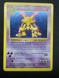 Alakazam 1/102 (Shadowless) - Pokemon Base Set Holo - LP - Image 3