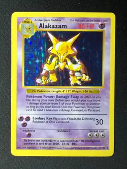 Alakazam 1/102 (Shadowless) - Pokemon Base Set Holo - LP - Image 4