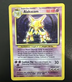 Alakazam Holo Pokemon Card WOTC 1/102 Base Set Pokemon TCG - Image 1