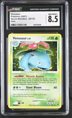CGC 8.5 Venusaur 2007 Secret Wonders 20/132 Holo Pokemon Card - Image 1
